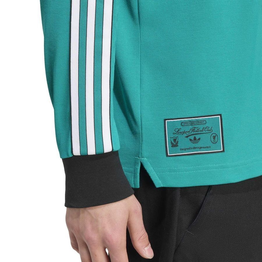 Liverpool Polo Terrace Icons - Sea Green/Black/White Long Sleeves - Men's-SoccerKits Hub | Buy Soccer Jerseys Online